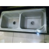 NEELKANTH Double Bowl Kitchen Sink Matt Finish with TWO wastes only